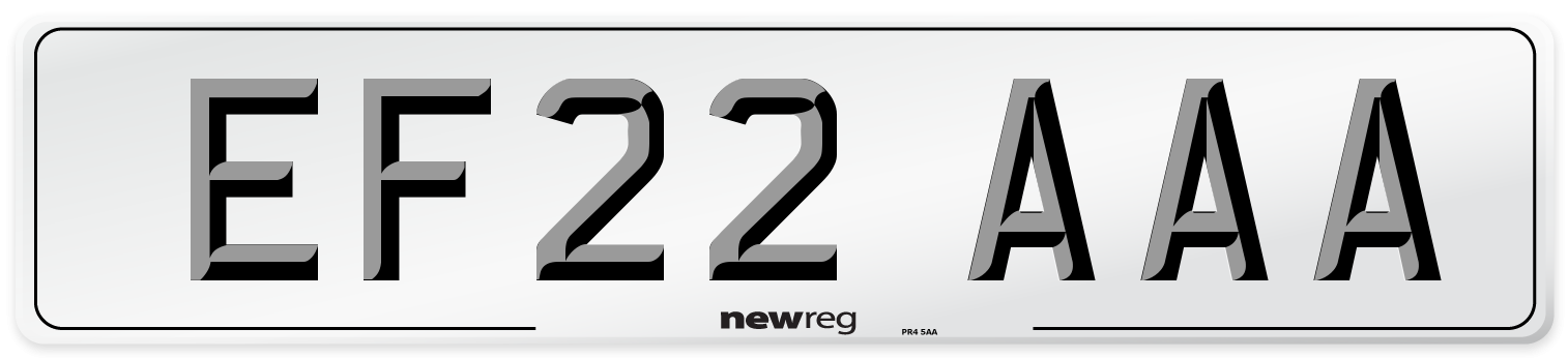 EF22 AAA Number Plate from New Reg